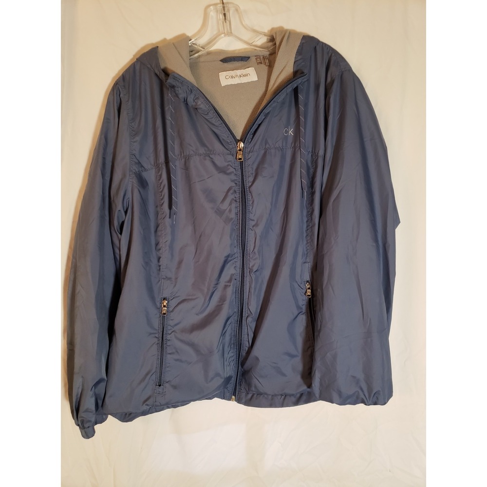 Women's Calvin Klein Blue Windbreaker Jacket Size XL